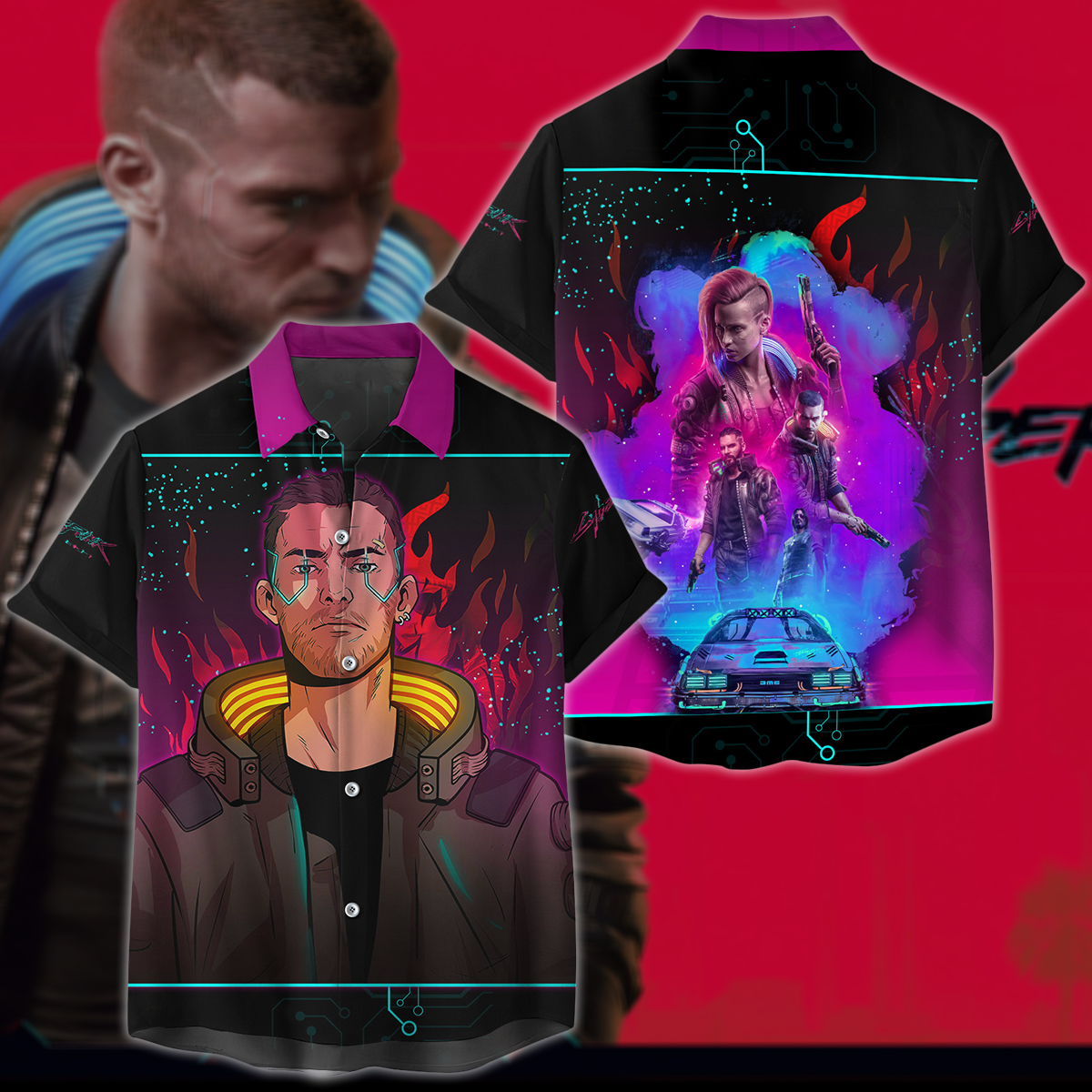 Cyberpunk 2077 Video Game 3D All Over Print T-shirt Tank Top Zip Hoodie Pullover Hoodie Hawaiian Shirt Beach Shorts Jogger Hawaiian Shirt