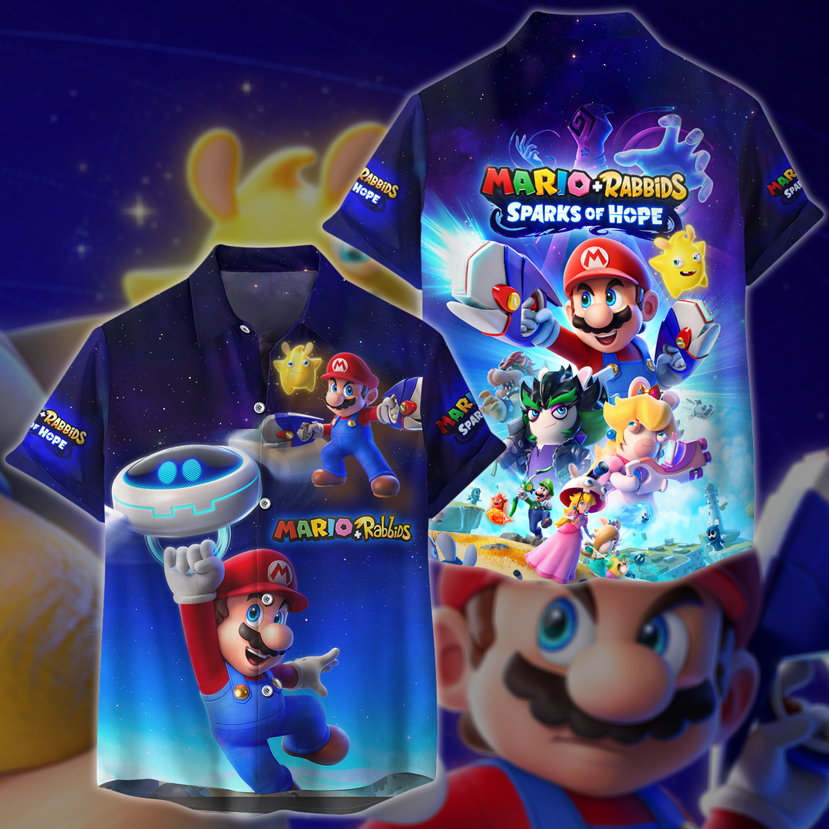 Mario + Rabbids Sparks of Hope Video Game 3D All Over Printed T-shirt Tank Top Zip Hoodie Pullover Hoodie Hawaiian Shirt Beach Shorts Jogger Hawaiian Shirt