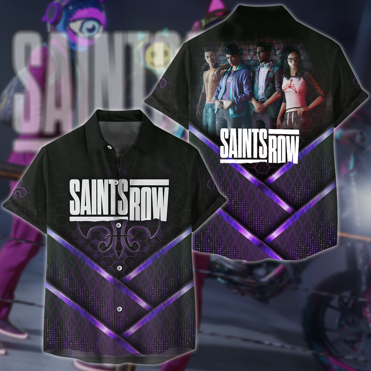 Saints Row Video Game 3D All Over Print T-shirt Tank Top Zip Hoodie Pullover Hoodie Hawaiian Shirt Beach Shorts Jogger Hawaiian Shirt