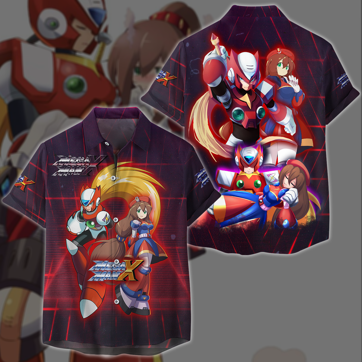 Mega Man X: Zero & Iris Video Game 3D All Over Printed T-shirt Tank Top Zip Hoodie Pullover Hoodie Hawaiian Shirt Beach Shorts Jogger Hawaiian Shirt