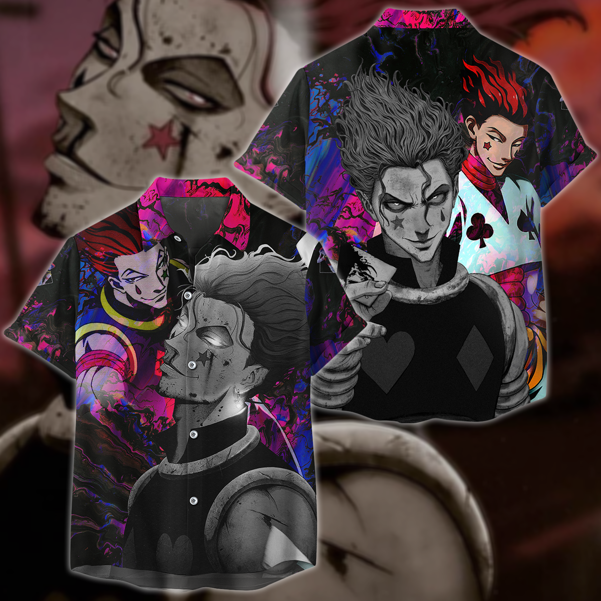 Hunter x Hunter Hisoka 3D All Over Print T-shirt Tank Top Zip Hoodie Pullover Hoodie Hawaiian Shirt Beach Shorts Jogger Hawaiian Shirt