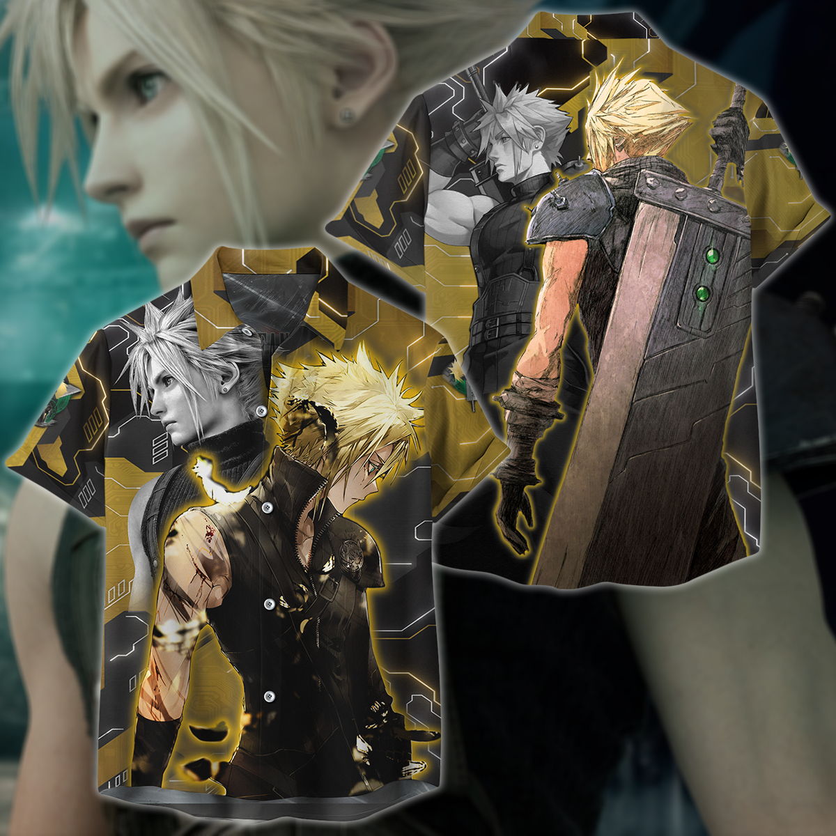 Final Fantasy VII Cloud Strife Video Game 3D All Over Print T-shirt Tank Top Zip Hoodie Pullover Hoodie Hawaiian Shirt Beach Shorts Jogger Hawaiian Shirt