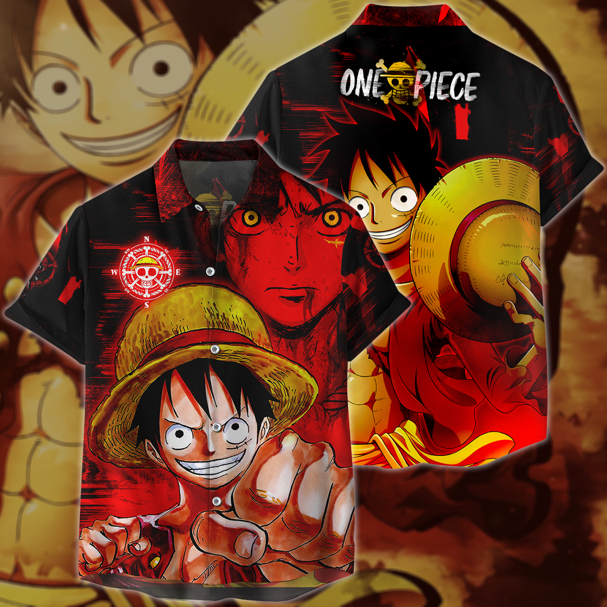 One Piece Monkey D. Luffy 3D All Over Print T-shirt Tank Top Zip Hoodie Pullover Hoodie Hawaiian Shirt Beach Shorts Jogger Hawaiian Shirt