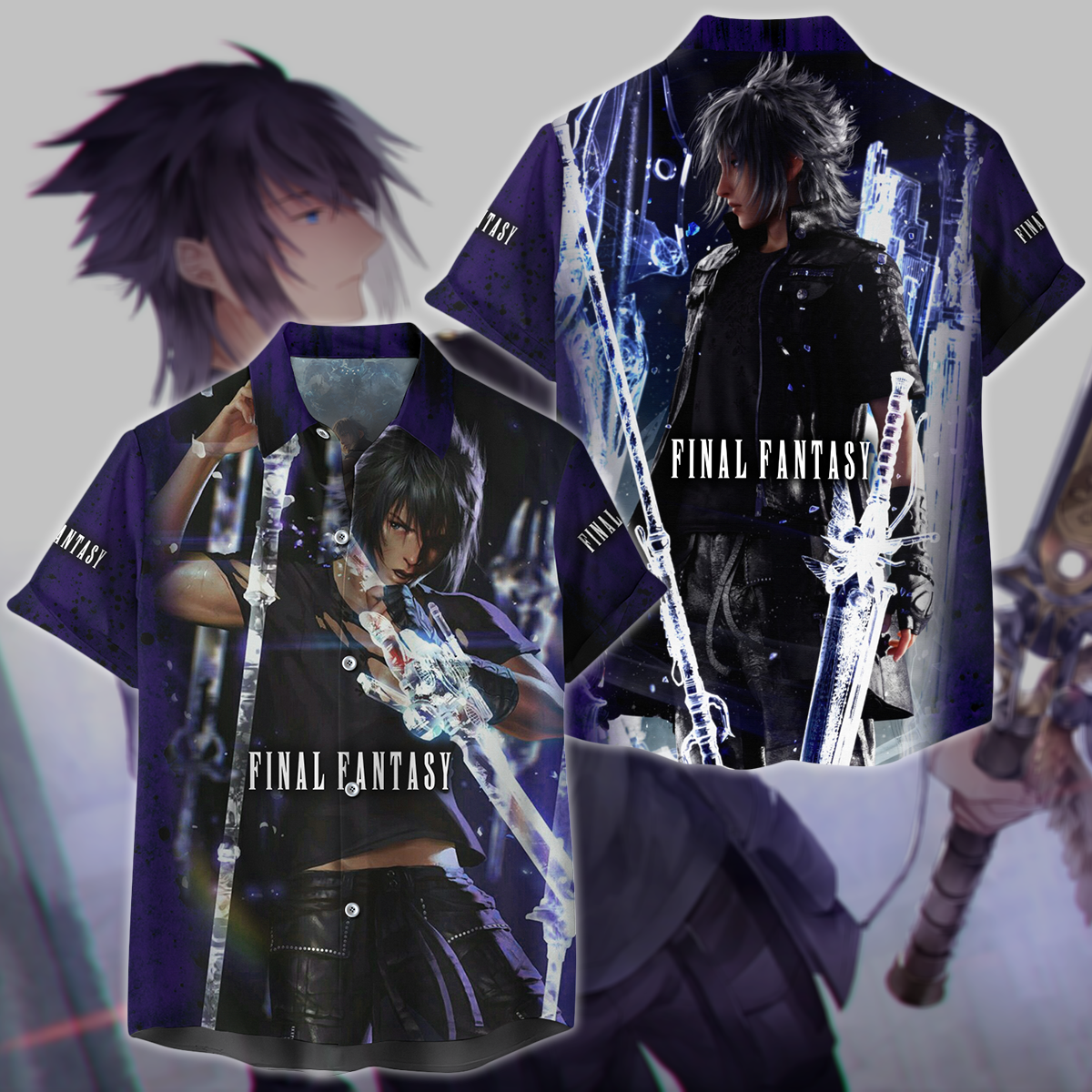 Final Fantasy XV Noctis Video Game 3D All Over Print T-shirt Tank Top Zip Hoodie Pullover Hoodie Hawaiian Shirt Beach Shorts Jogger Hawaiian Shirt
