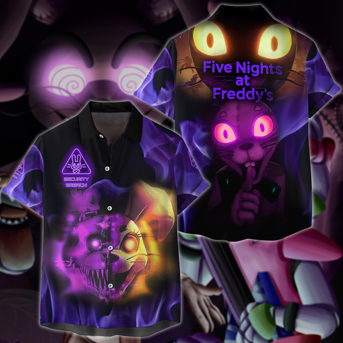 Five Nights at Freddy's: Security Breach Video Game 3D All Over Print T-shirt Tank Top Zip Hoodie Pullover Hoodie Hawaiian Shirt Beach Shorts Jogger Hawaiian Shirt
