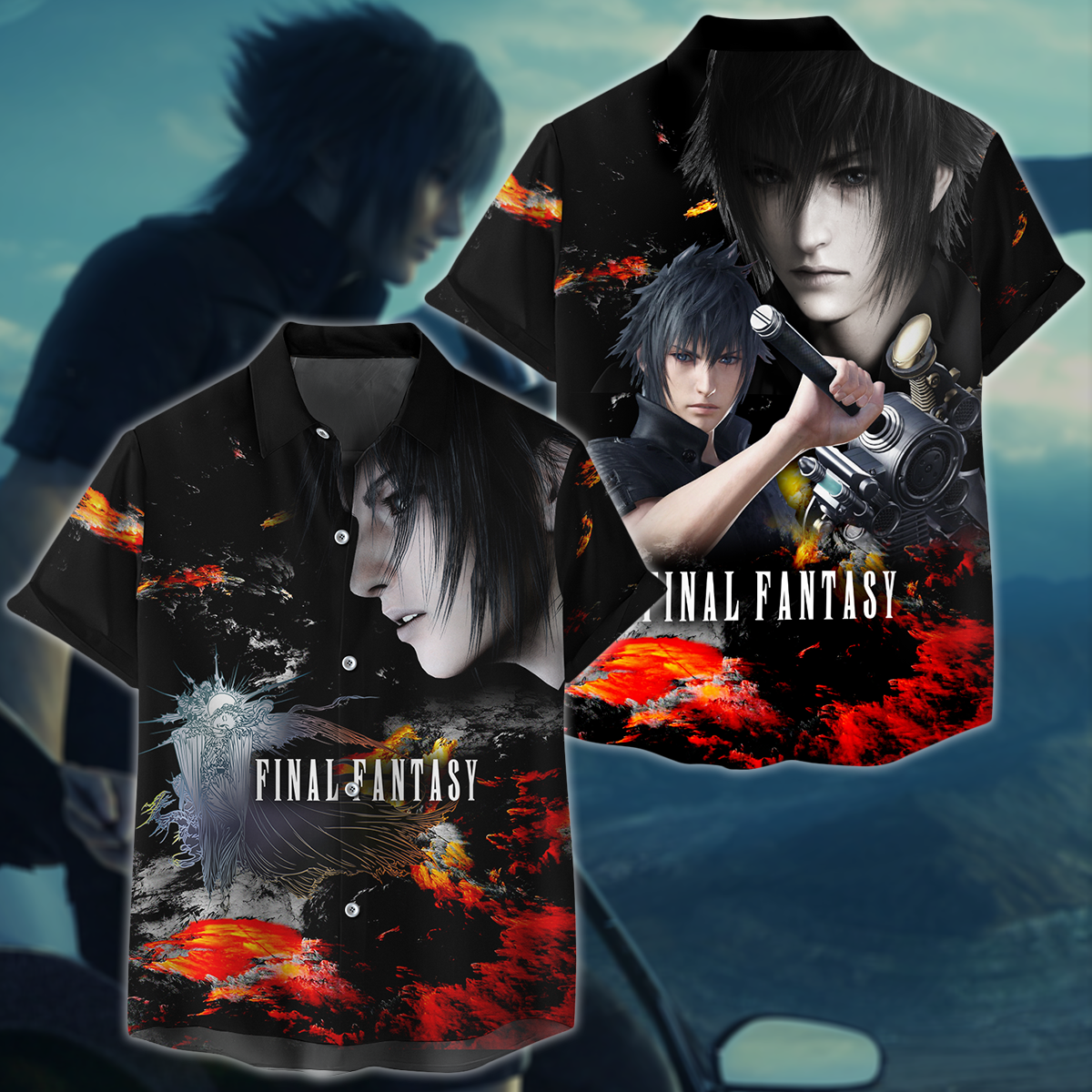 Final Fantasy XV Noctis Video Game 3D All Over Print T-shirt Tank Top Zip Hoodie Pullover Hoodie Hawaiian Shirt Beach Shorts Jogger Hawaiian Shirt