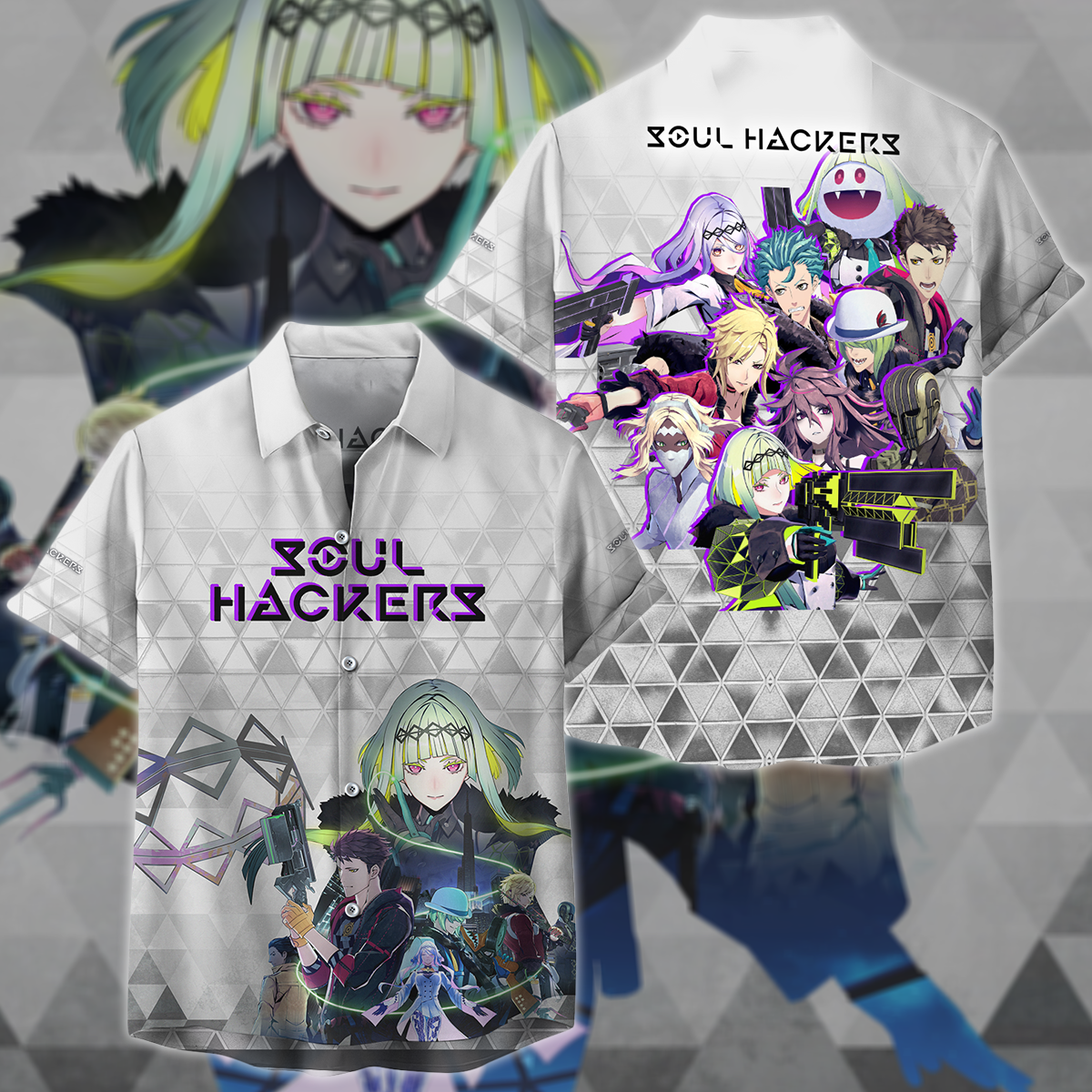 Soul Hackers 2 Video Game 3D All Over Print T-shirt Tank Top Zip Hoodie Pullover Hoodie Hawaiian Shirt Beach Shorts Jogger Hawaiian Shirt