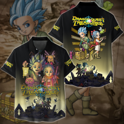 Dragon Quest Treasures Video Game 3D All Over Printed T-shirt Tank Top Zip Hoodie Pullover Hoodie Hawaiian Shirt Beach Shorts Jogger Hawaiian Shirt