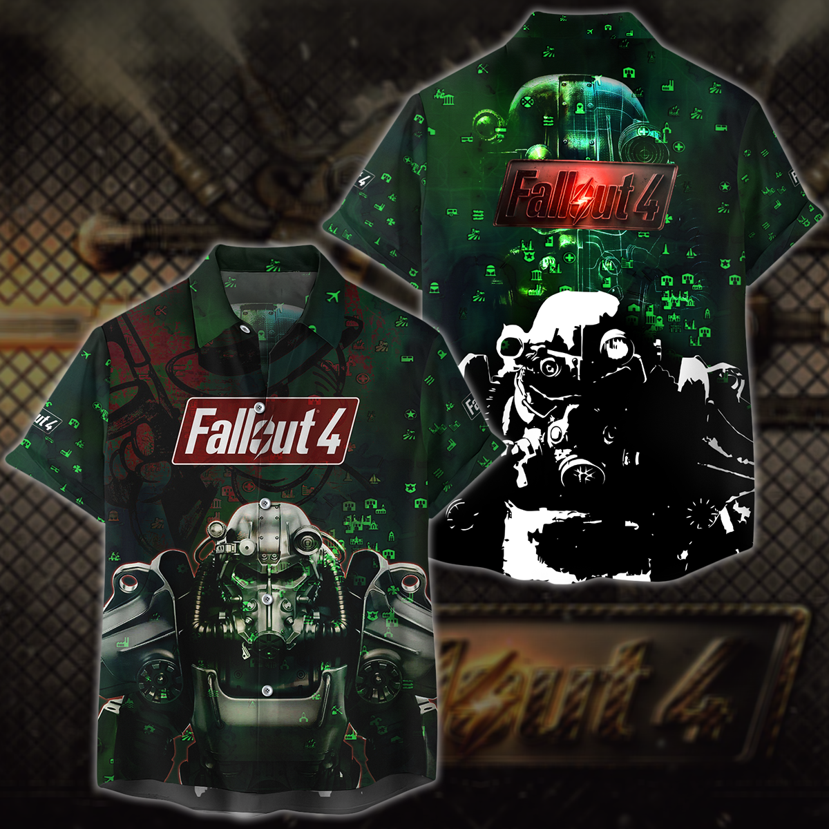 Fallout 4 Video Game 3D All Over Print T-shirt Tank Top Zip Hoodie Pullover Hoodie Hawaiian Shirt Beach Shorts Jogger Hawaiian Shirt
