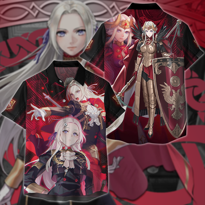 Fire Emblem Edelgard Video Game 3D All Over Print T-shirt Tank Top Zip Hoodie Pullover Hoodie Hawaiian Shirt Beach Shorts Jogger Hawaiian Shirt