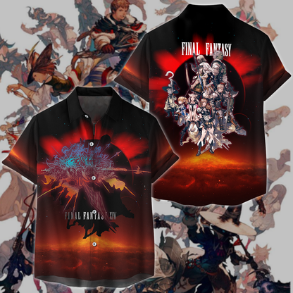 Final Fantasy XIV Video Game 3D All Over Print T-shirt Tank Top Zip Hoodie Pullover Hoodie Hawaiian Shirt Beach Shorts Jogger Hawaiian Shirt
