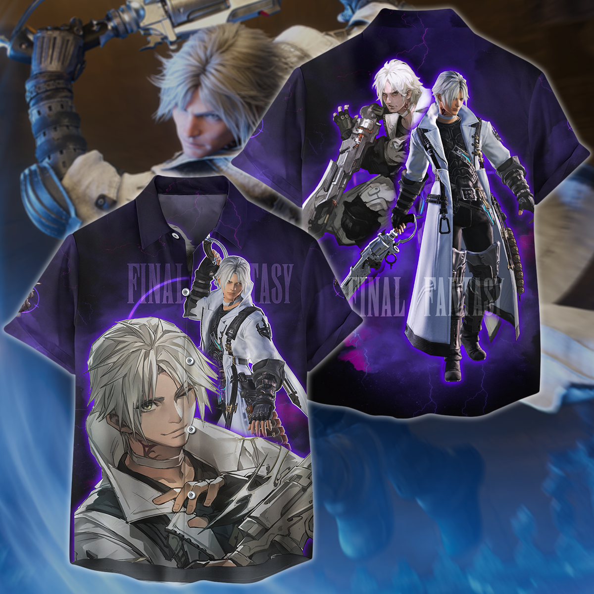 Final Fantasy XIV Thancred Video Game 3D All Over Print T-shirt Tank Top Zip Hoodie Pullover Hoodie Hawaiian Shirt Beach Shorts Jogger Hawaiian Shirt