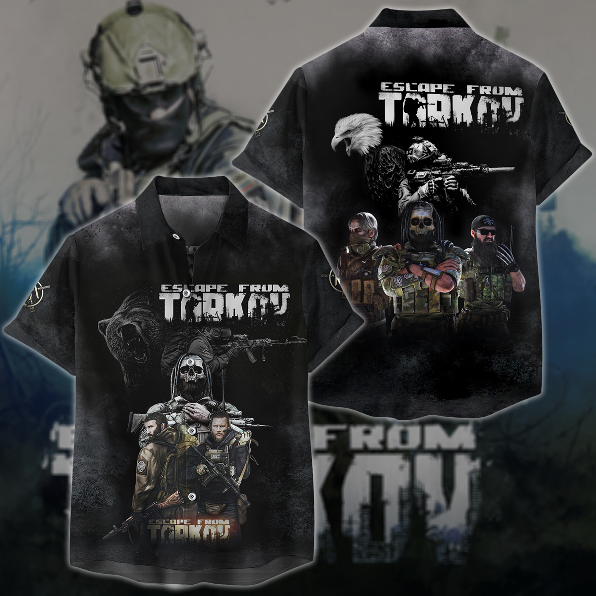 Escape From Tarkov Video Game 3D All Over Printed T-shirt Tank Top Zip Hoodie Pullover Hoodie Hawaiian Shirt Beach Shorts Jogger Hawaiian Shirt