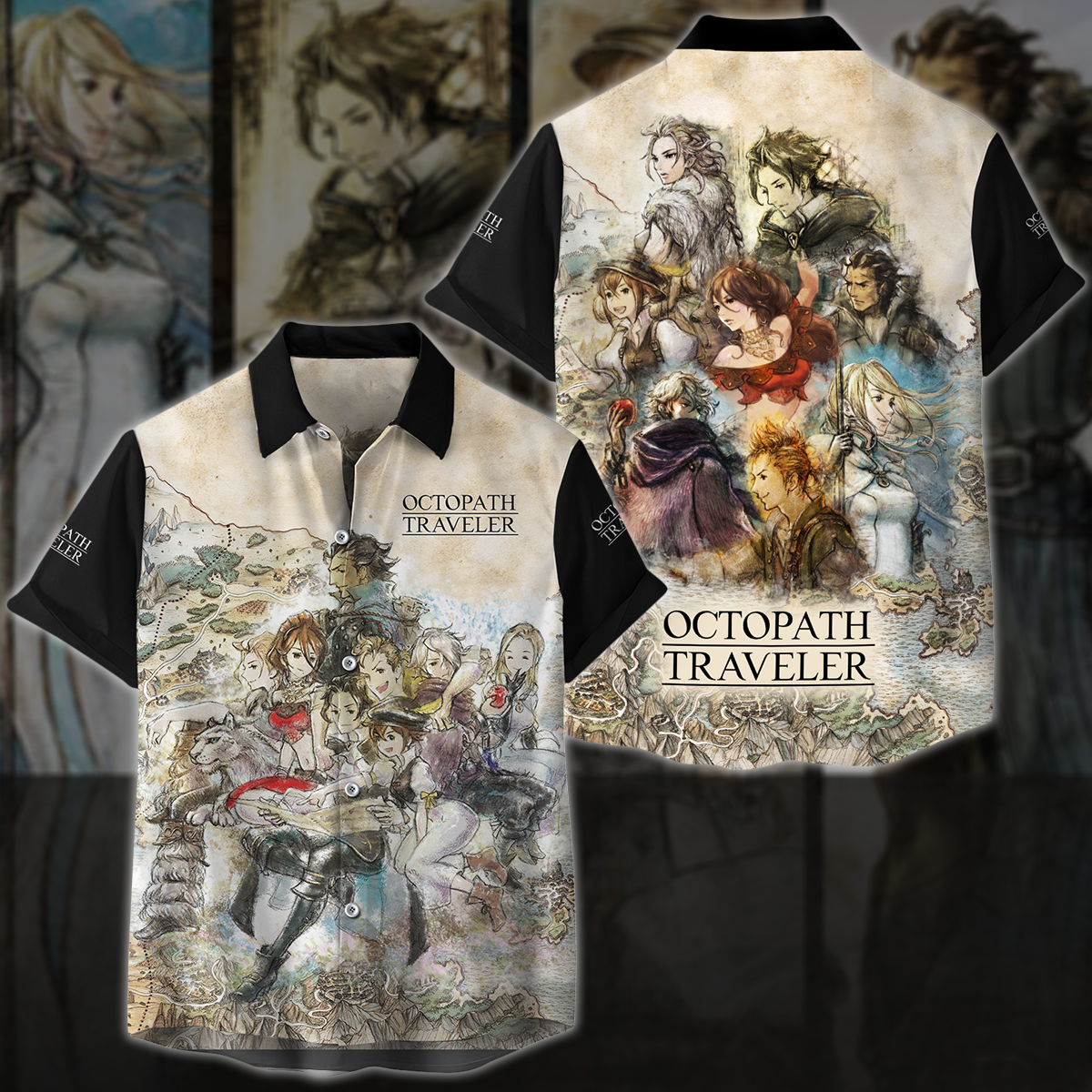 Octopath Traveler 2 Video Game 3D All Over Printed T-shirt Tank Top Zip Hoodie Pullover Hoodie Hawaiian Shirt Beach Shorts Jogger Hawaiian Shirt