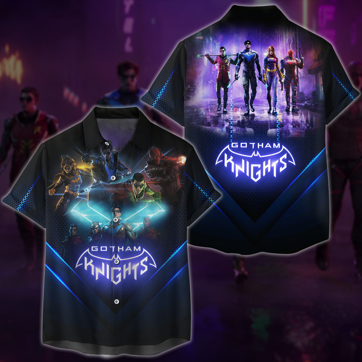 Gotham Knights Video Game 3D All Over Print T-shirt Tank Top Zip Hoodie Pullover Hoodie Hawaiian Shirt Beach Shorts Jogger Hawaiian Shirt
