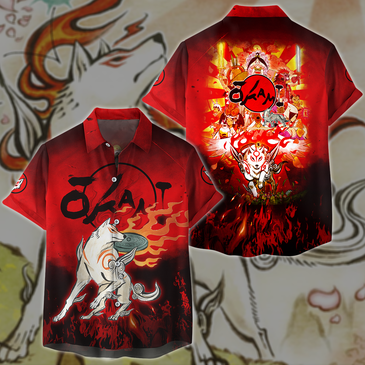Okami Video Game 3D All Over Printed T-shirt Tank Top Zip Hoodie Pullover Hoodie Hawaiian Shirt Beach Shorts Jogger Hawaiian Shirt