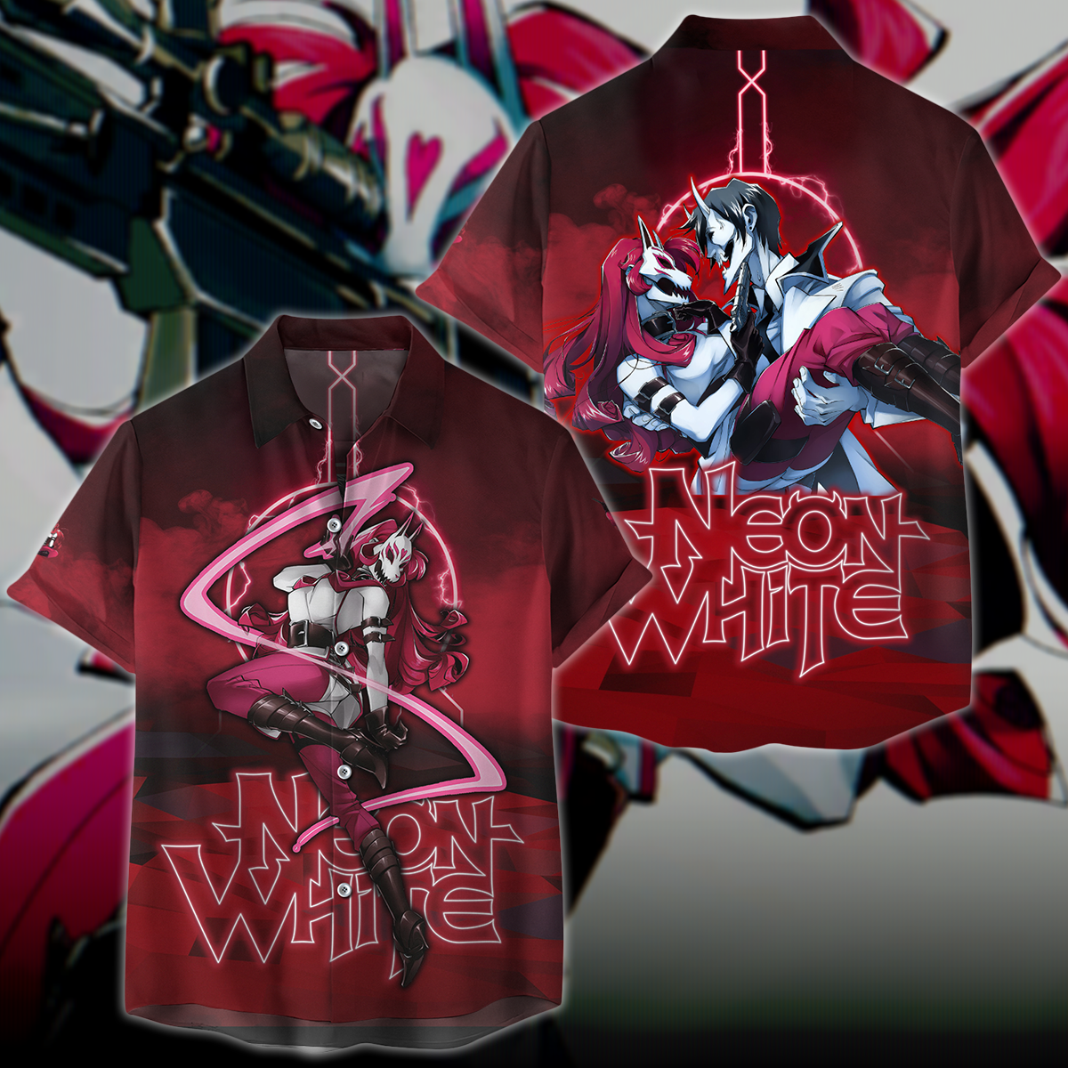 Neon White Video Game 3D All Over Print T-shirt Tank Top Zip Hoodie Pullover Hoodie Hawaiian Shirt Beach Shorts Jogger Hawaiian Shirt