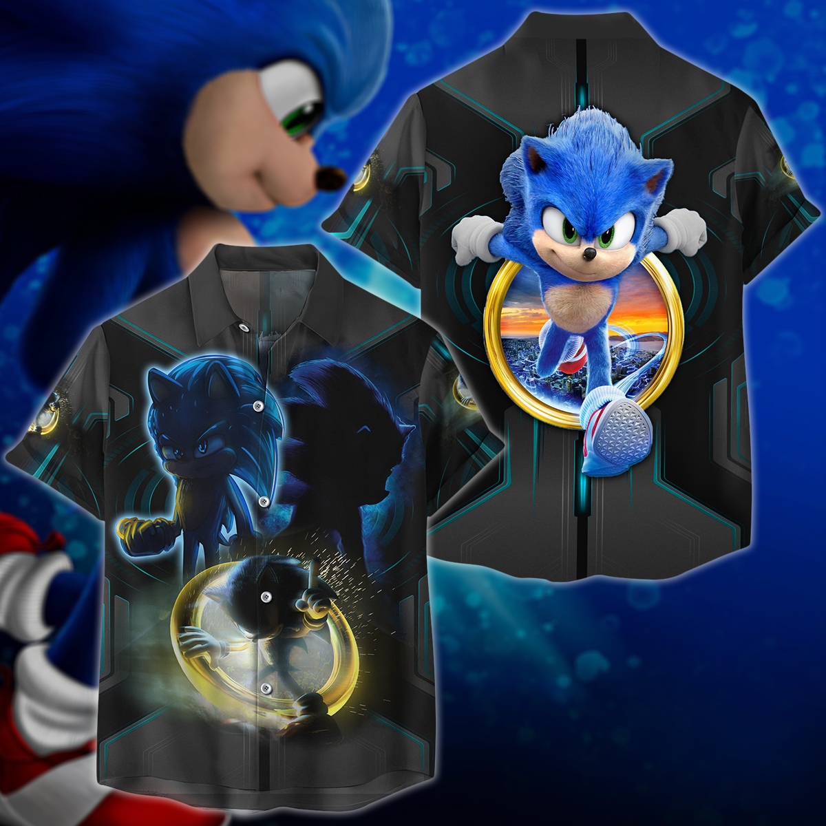 Sonic The Hedgehog Video Game 3D All Over Print T-shirt Tank Top Zip Hoodie Pullover Hoodie Hawaiian Shirt Beach Shorts Jogger Hawaiian Shirt