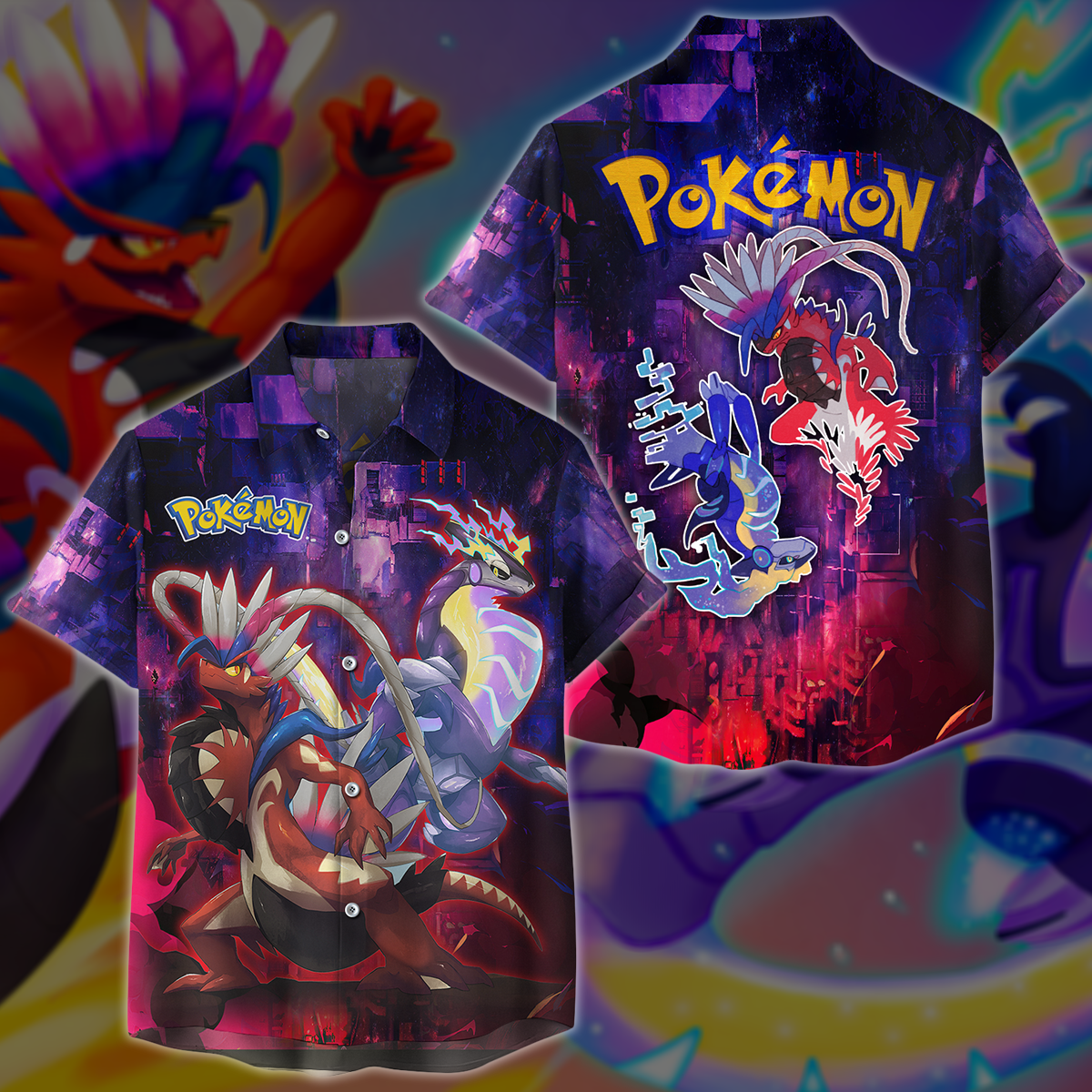 Pokemon Scarlet Violet Video Game 3D All Over Print T-shirt Tank Top Zip Hoodie Pullover Hoodie Hawaiian Shirt Beach Shorts Jogger Hawaiian Shirt