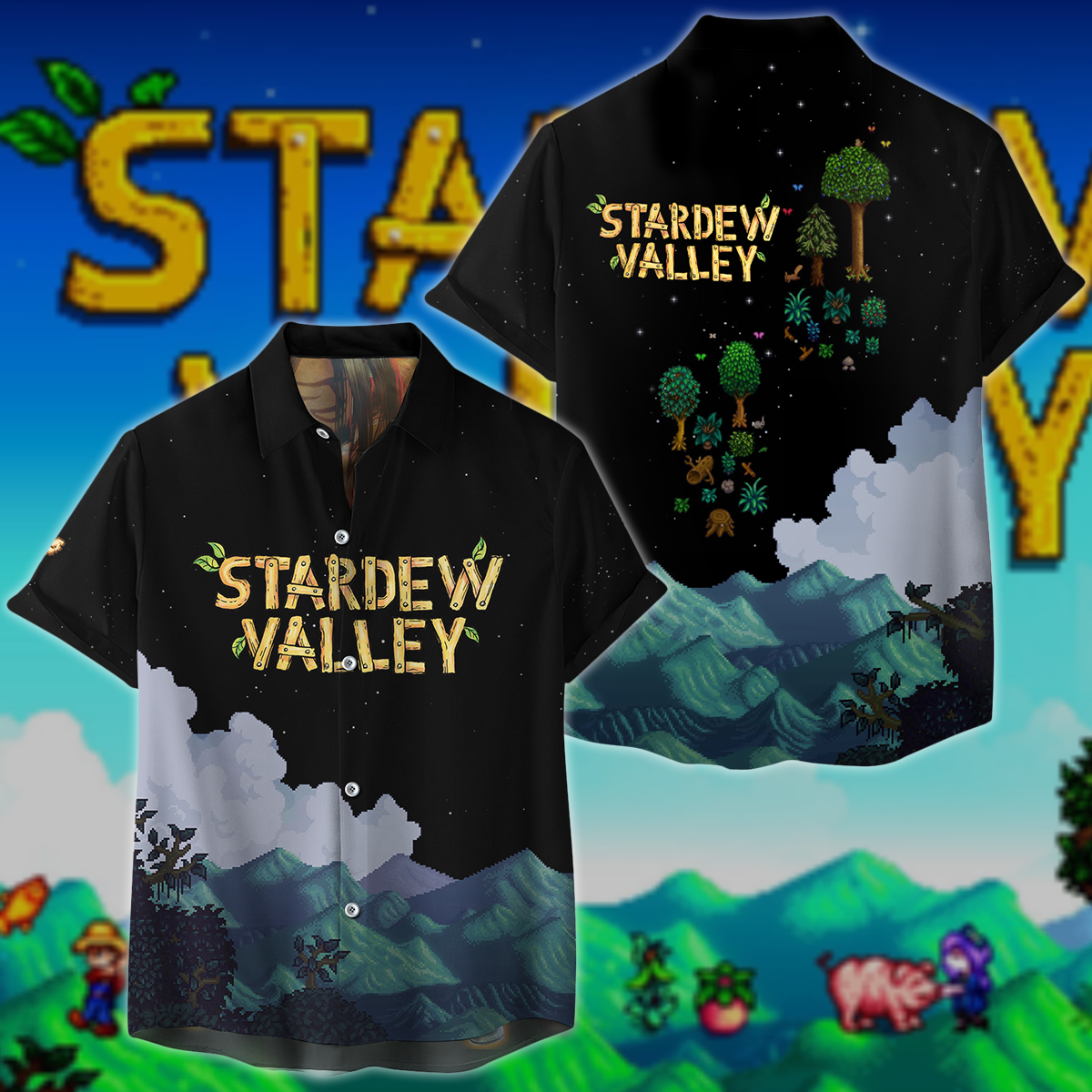 Stardew Valley Video Game 3D All Over Print T-shirt Tank Top Zip Hoodie Pullover Hoodie Hawaiian Shirt Beach Shorts Jogger Hawaiian Shirt