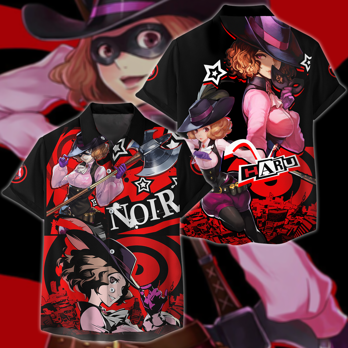 Persona 5 Strikers Haru Okumura Video Game 3D All Over Print T-shirt Tank Top Zip Hoodie Pullover Hoodie Hawaiian Shirt Beach Shorts Jogger Hawaiian Shirt