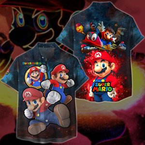 Super Mario Video Game 3D All Over Print T-shirt Tank Top Zip Hoodie Pullover Hoodie Hawaiian Shirt Beach Shorts Jogger Hawaiian Shirt S 