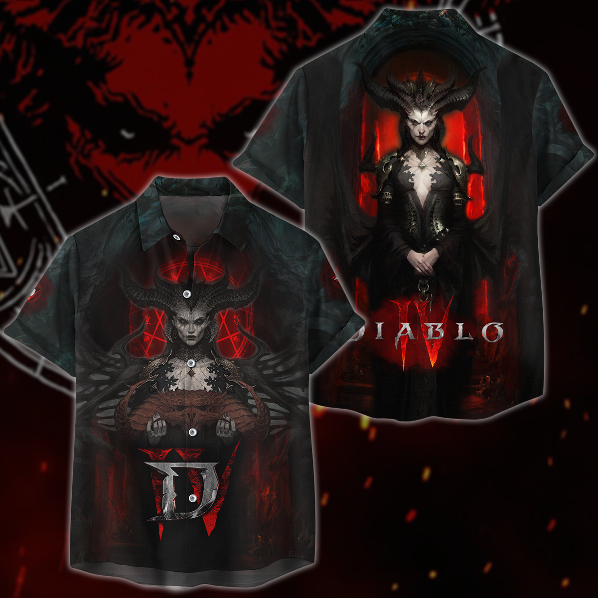 Diablo IV Video Game 3D All Over Printed T-shirt Tank Top Zip Hoodie Pullover Hoodie Hawaiian Shirt Beach Shorts Jogger Hawaiian Shirt