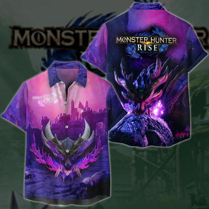 Monster Hunter Rise Video Game 3D All Over Printed T-shirt Tank Top Zip Hoodie Pullover Hoodie Hawaiian Shirt Beach Shorts Jogger Hawaiian Shirt
