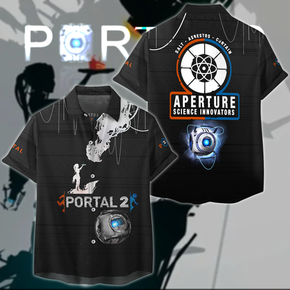 Portal 2 Video Game 3D All Over Print T-shirt Tank Top Zip Hoodie Pullover Hoodie Hawaiian Shirt Beach Shorts Jogger Hawaiian Shirt