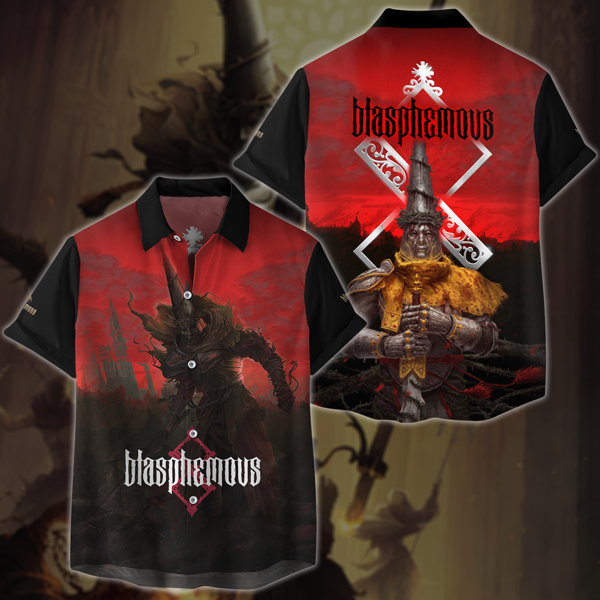 Blasphemous Video Game 3D All Over Printed T-shirt Tank Top Zip Hoodie Pullover Hoodie Hawaiian Shirt Beach Shorts Jogger Hawaiian Shirt
