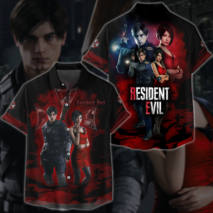 Resident Evil: Ada Wong & Leon Kennedy Video Game 3D All Over Printed T-shirt Tank Top Zip Hoodie Pullover Hoodie Hawaiian Shirt Beach Shorts Jogger Hawaiian Shirt