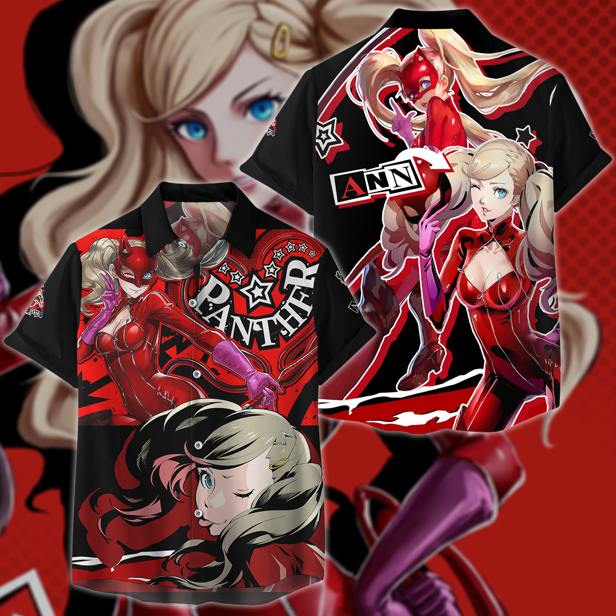 Persona 5 Strikers Ann Takamaki Video Game 3D All Over Print T-shirt Tank Top Zip Hoodie Pullover Hoodie Hawaiian Shirt Beach Shorts Jogger Hawaiian Shirt