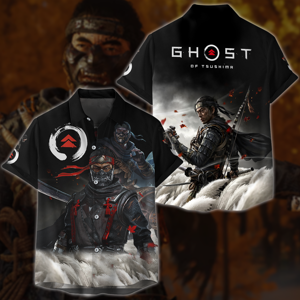 Ghost of Tsushima Video Game 3D All Over Printed T-shirt Tank Top Zip Hoodie Pullover Hoodie Hawaiian Shirt Beach Shorts Jogger Hawaiian Shirt