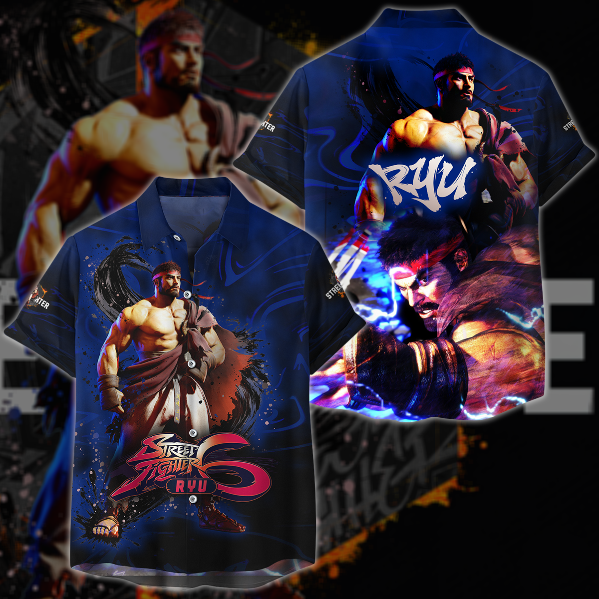 Street Fighter 6 Ryu Video Game 3D All Over Printed T-shirt Tank Top Zip Hoodie Pullover Hoodie Hawaiian Shirt Beach Shorts Jogger Hawaiian Shirt