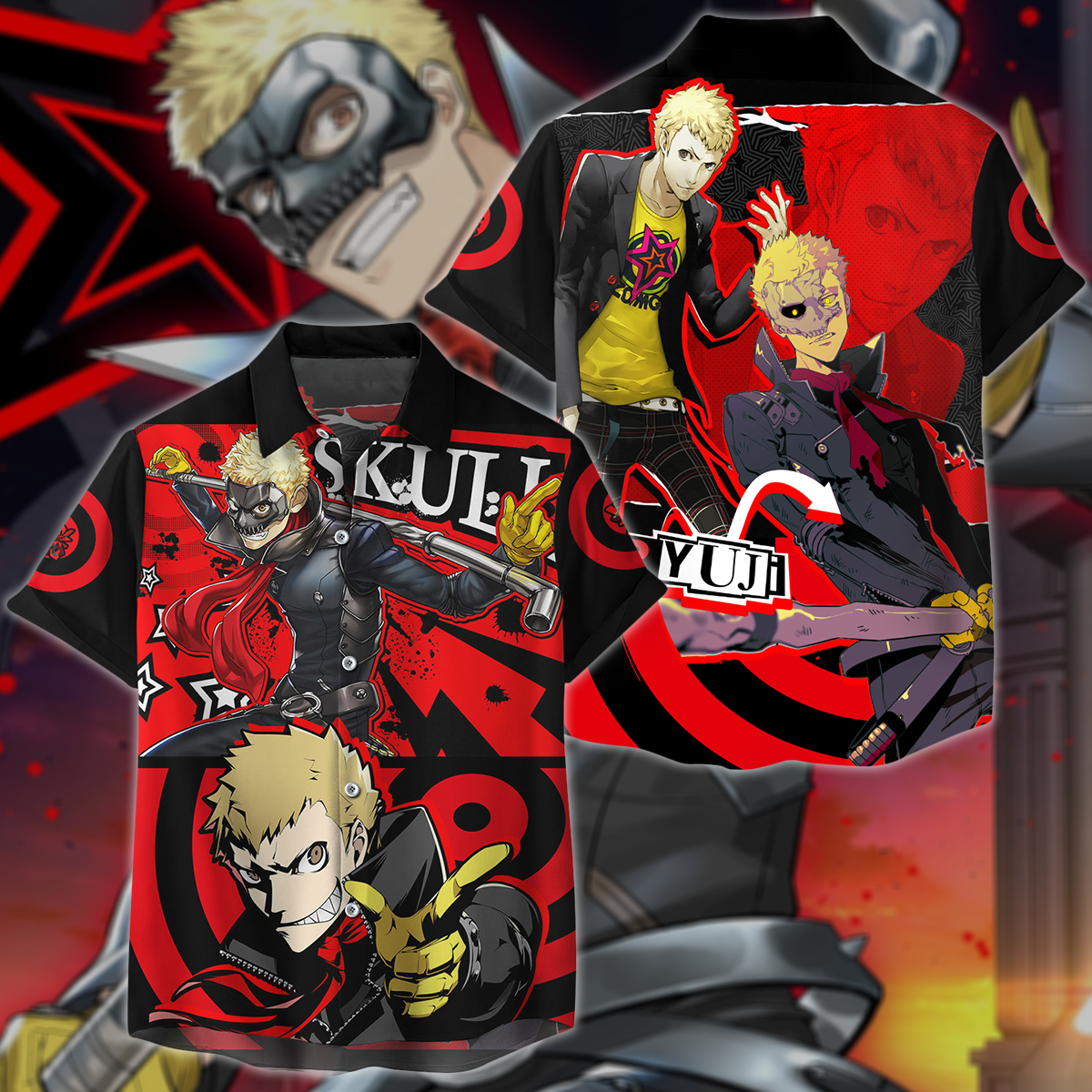 Persona 5 Strikers Ryuji Sakamoto Video Game 3D All Over Print T-shirt Tank Top Zip Hoodie Pullover Hoodie Hawaiian Shirt Beach Shorts Jogger Hawaiian Shirt