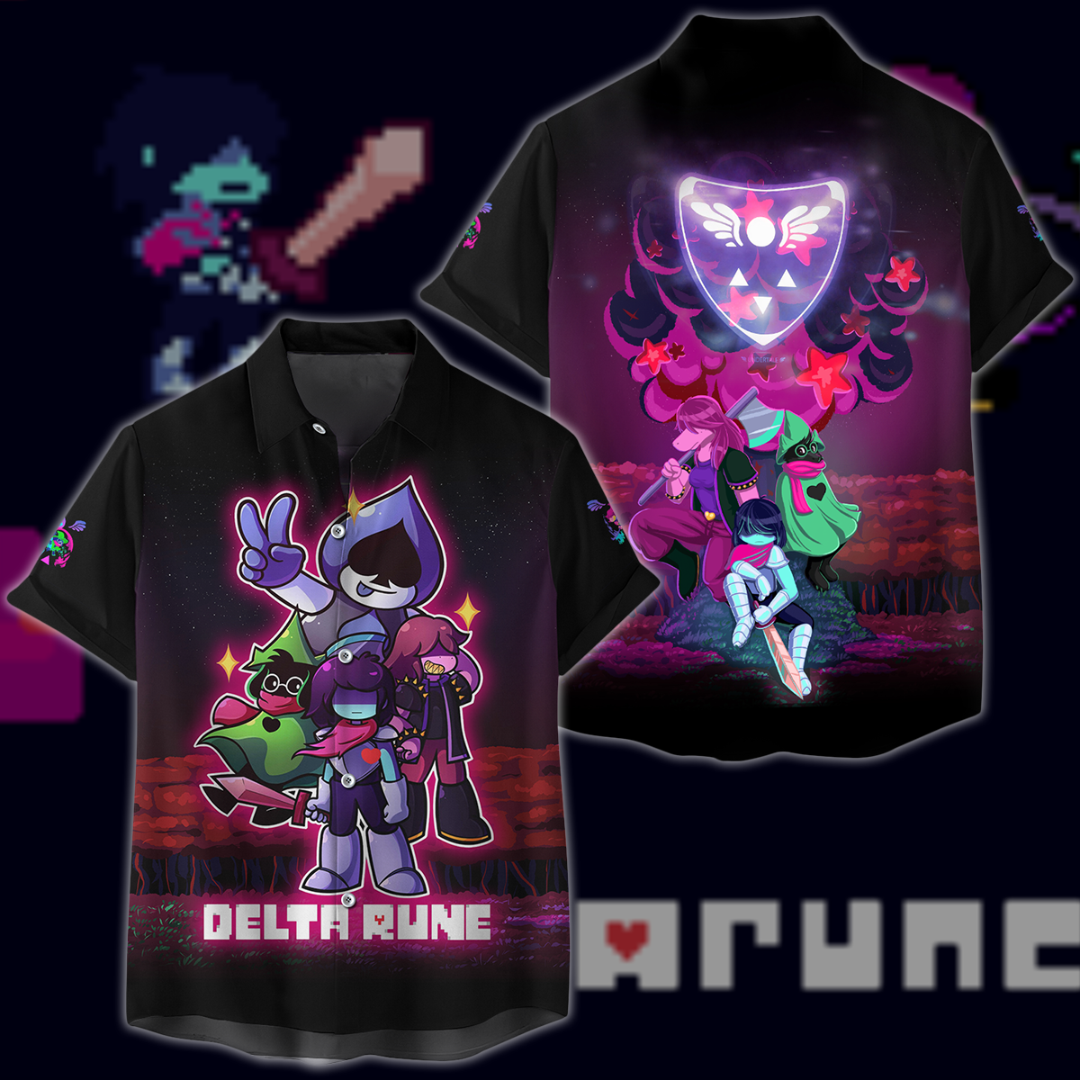 Deltarune Video Game 3D All Over Printed T-shirt Tank Top Zip Hoodie Pullover Hoodie Hawaiian Shirt Beach Shorts Jogger Hawaiian Shirt