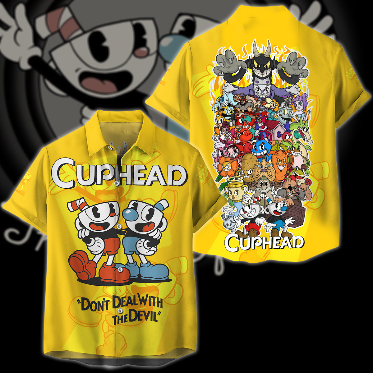 Cuphead Video Game 3D All Over Print T-shirt Tank Top Zip Hoodie Pullover Hoodie Hawaiian Shirt Beach Shorts Jogger Hawaiian Shirt