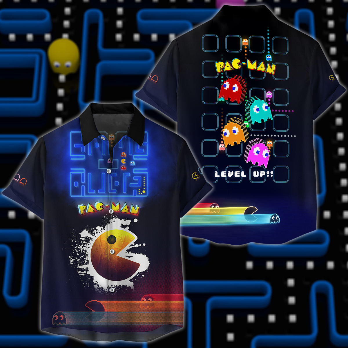 Pac Man Video Game 3D All Over Print T-shirt Tank Top Zip Hoodie Pullover Hoodie Hawaiian Shirt Beach Shorts Jogger Hawaiian Shirt