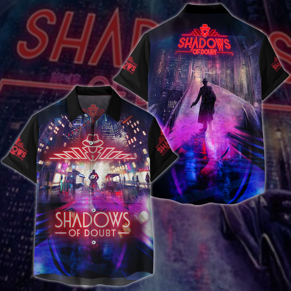 Shadows of Doubt Video Game 3D All Over Printed T-shirt Tank Top Zip Hoodie Pullover Hoodie Hawaiian Shirt Beach Shorts Jogger Hawaiian Shirt