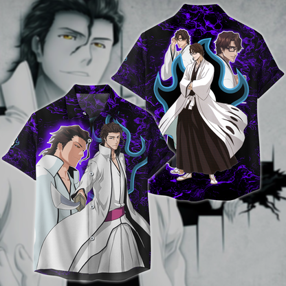 Bleach Sousuke Aizen Anime Manga 3D All Over Print T-shirt Tank Top Zip Hoodie Pullover Hoodie Hawaiian Shirt Beach Shorts Jogger Hawaiian Shirt