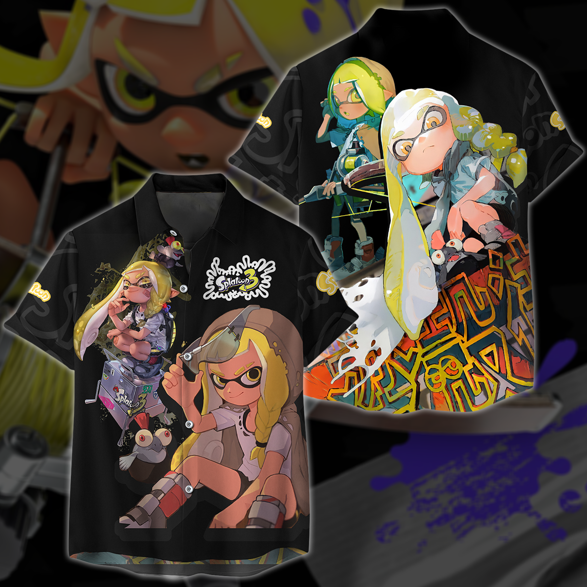 Splatoon 3 Video Game 3D All Over Printed T-shirt Tank Top Zip Hoodie Pullover Hoodie Hawaiian Shirt Beach Shorts Jogger Hawaiian Shirt