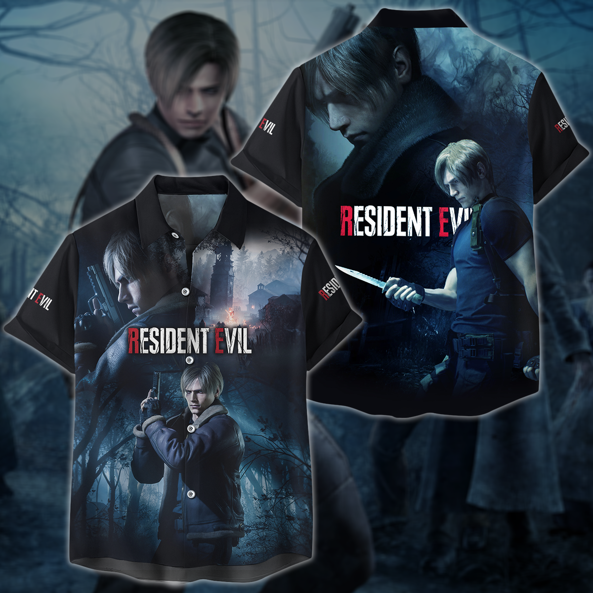 Resident Evil 4 Leon Kennedy Video Game 3D All Over Printed T-shirt Tank Top Zip Hoodie Pullover Hoodie Hawaiian Shirt Beach Shorts Jogger Hawaiian Shirt
