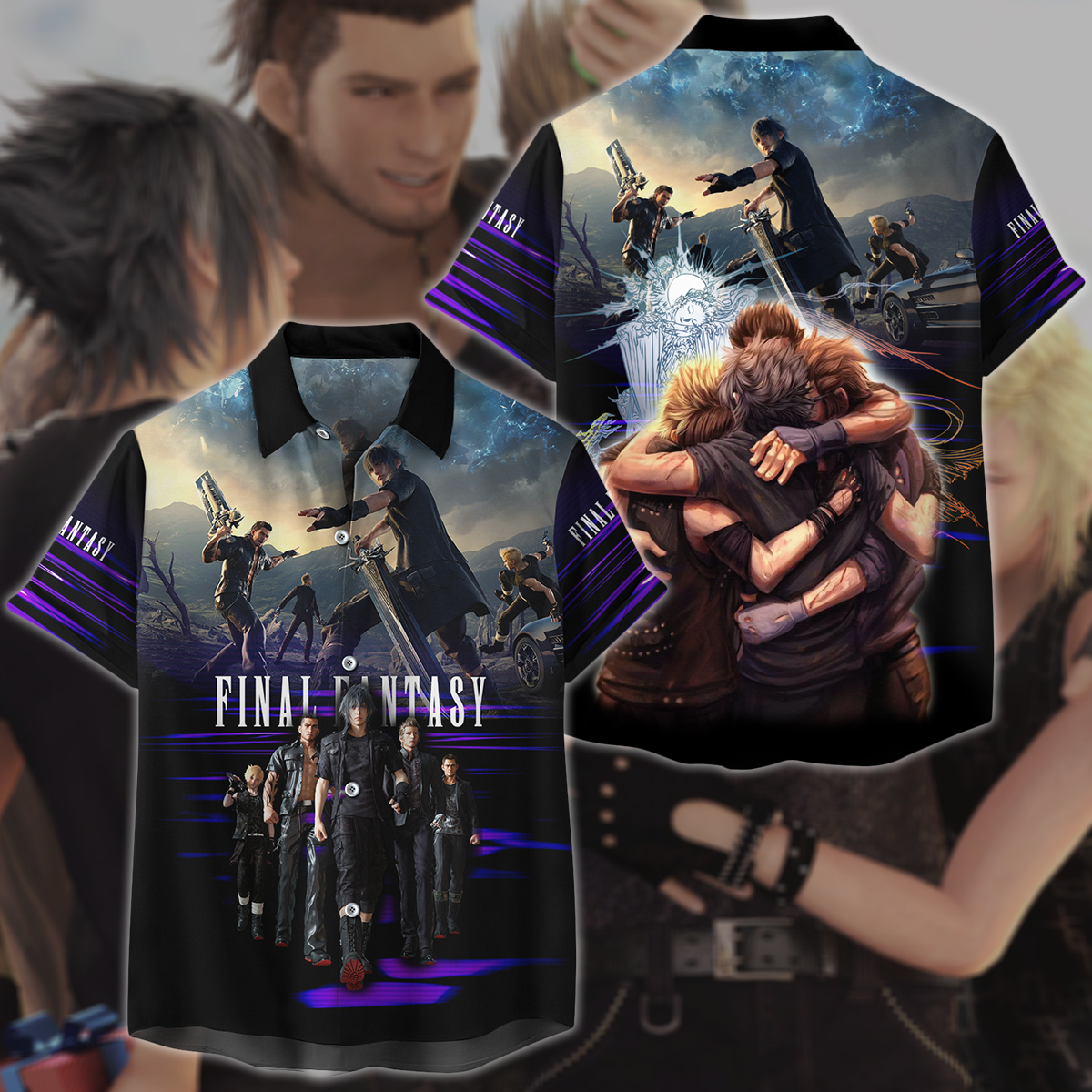 Final Fantasy XV Video Game 3D All Over Print T-shirt Tank Top Zip Hoodie Pullover Hoodie Hawaiian Shirt Beach Shorts Jogger Hawaiian Shirt