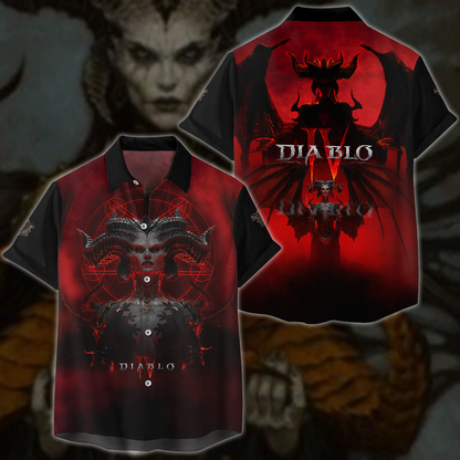 Diablo IV Lilith Video Game 3D All Over Printed T-shirt Tank Top Zip Hoodie Pullover Hoodie Hawaiian Shirt Beach Shorts Jogger Hawaiian Shirt