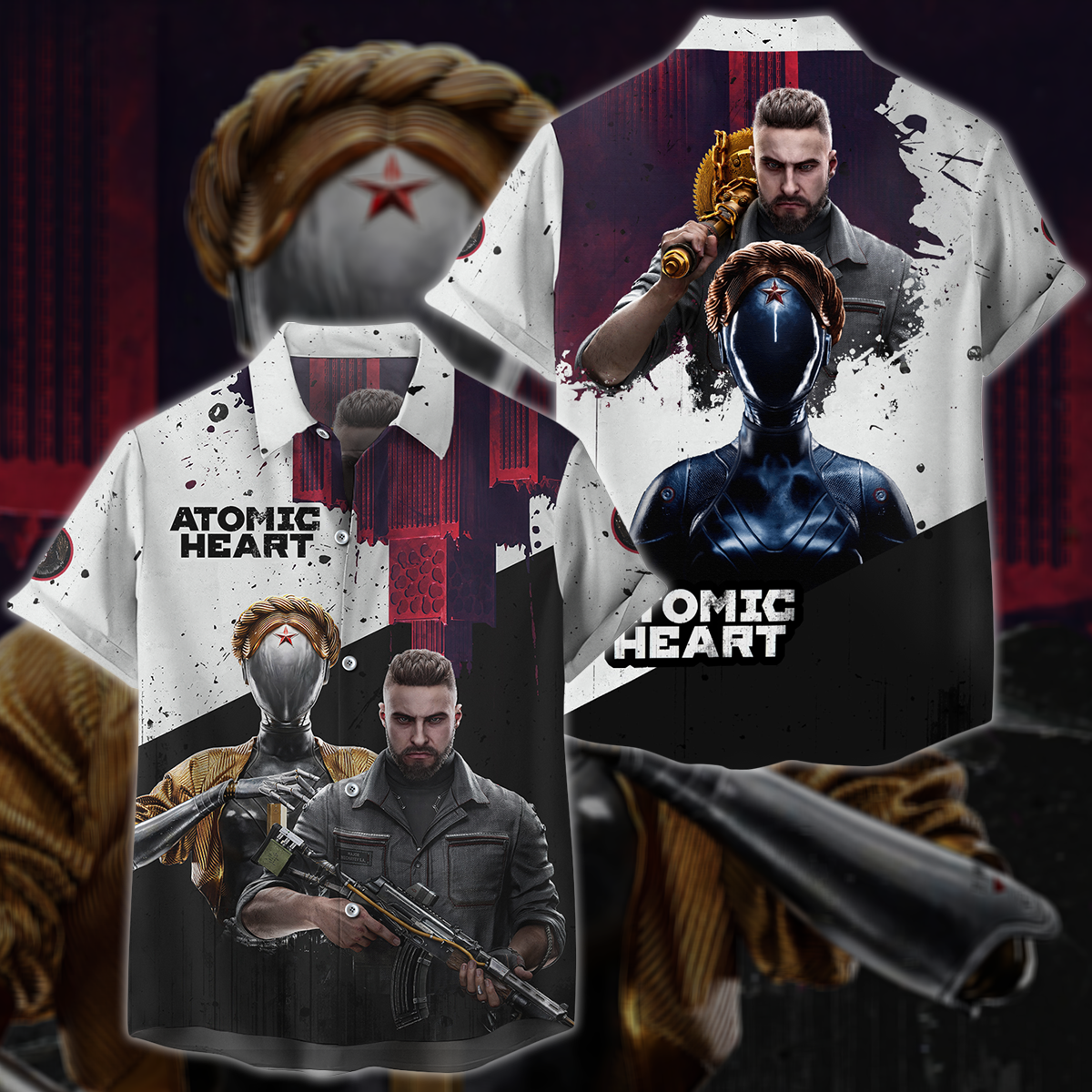Atomic Heart Video Game 3D All Over Printed T-shirt Tank Top Zip Hoodie Pullover Hoodie Hawaiian Shirt Beach Shorts Jogger Hawaiian Shirt