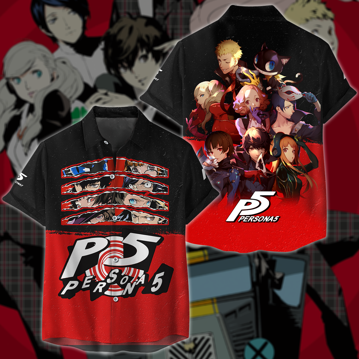 Persona V Video Game 3D All Over Printed T-shirt Tank Top Zip Hoodie Pullover Hoodie Hawaiian Shirt Beach Shorts Jogger Hawaiian Shirt
