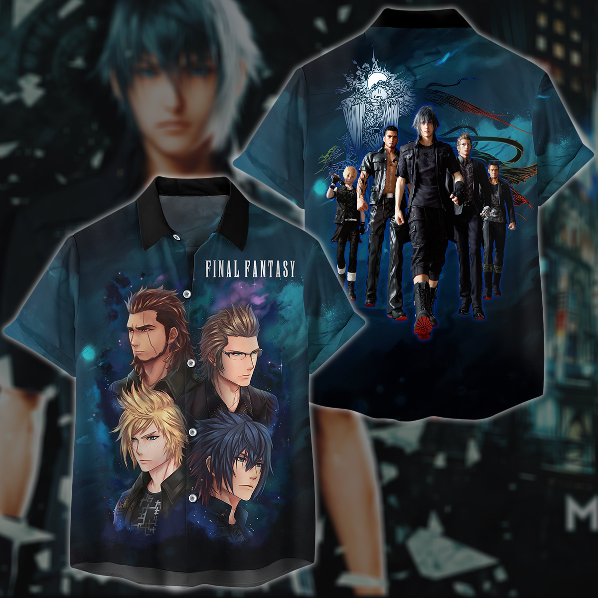 Final Fantasy XV Video Game 3D All Over Printed T-shirt Tank Top Zip Hoodie Pullover Hoodie Hawaiian Shirt Beach Shorts Jogger Hawaiian Shirt