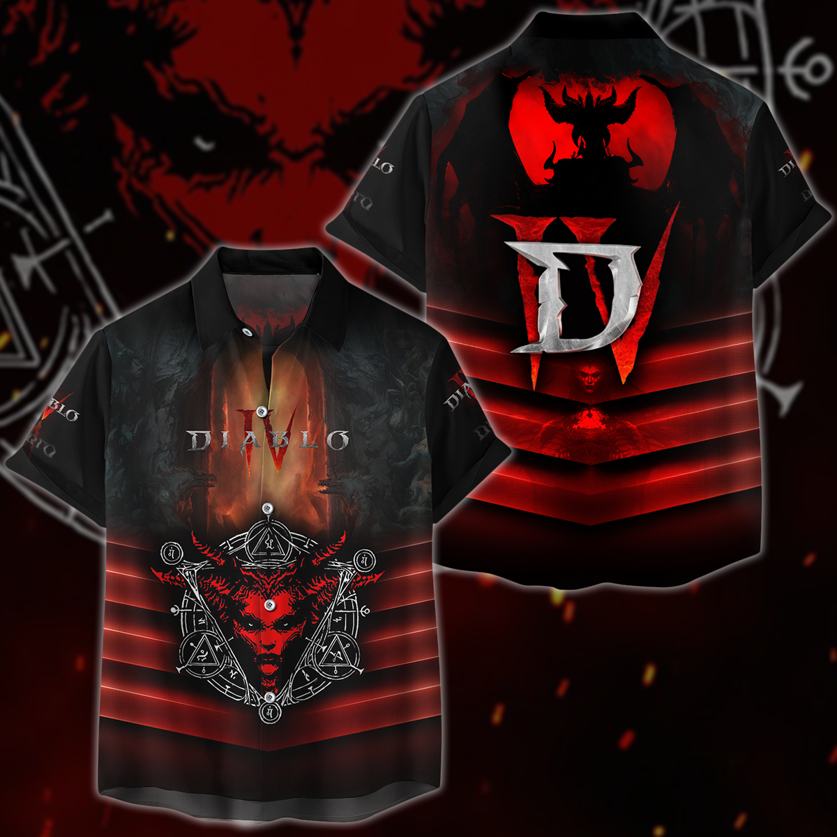 Diablo IV Video Game 3D All Over Printed T-shirt Tank Top Zip Hoodie Pullover Hoodie Hawaiian Shirt Beach Shorts Jogger Hawaiian Shirt