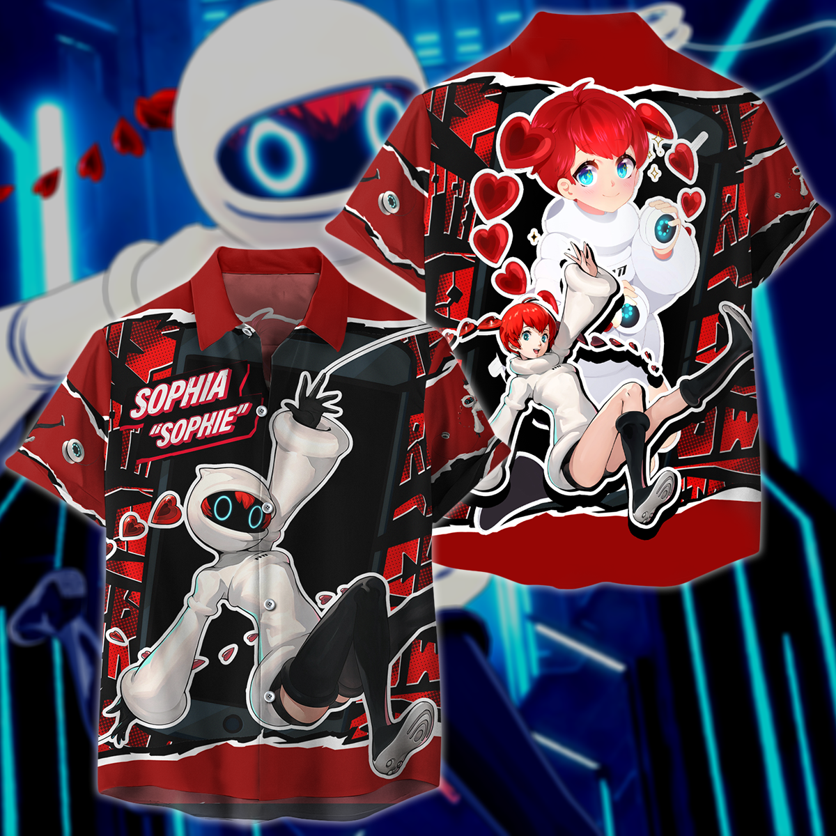 Persona 5 Strikers Sophia Video Game 3D All Over Print T-shirt Tank Top Zip Hoodie Pullover Hoodie Hawaiian Shirt Beach Shorts Jogger Hawaiian Shirt