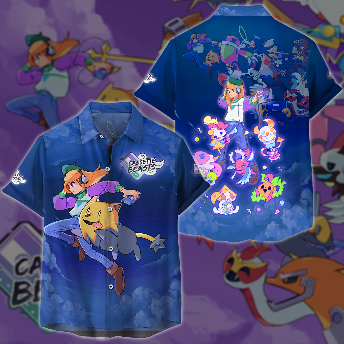 Cassette Beasts Video Game 3D All Over Printed T-shirt Tank Top Zip Hoodie Pullover Hoodie Hawaiian Shirt Beach Shorts Jogger Hawaiian Shirt
